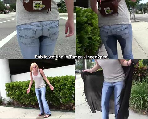 Public Jeans Peeing. 